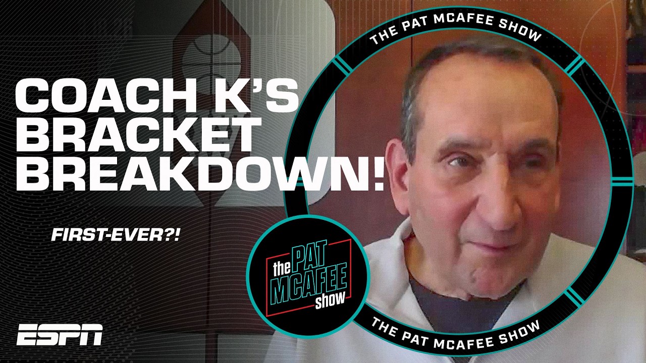 Coach K's FIRST-EVER public March Madness bracket breakdown 🔥 | The Pat McAfee Show