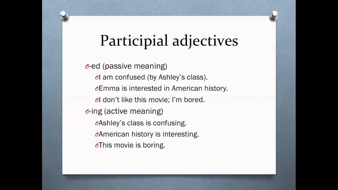 participial adjectives
