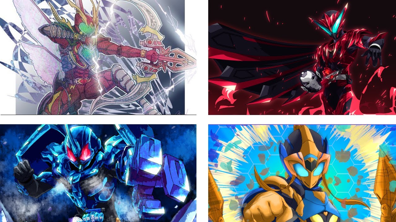 [Kamen Rider] Tertiary and Fourth riders all henshin FINAL form and finisher (Gills - Jeanne)