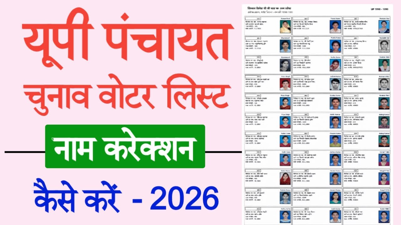 UP Panchayat Chunav : Draft Voter list Name correction 2026 | वोटर लिस्ट में नाम कैसे सही करे
