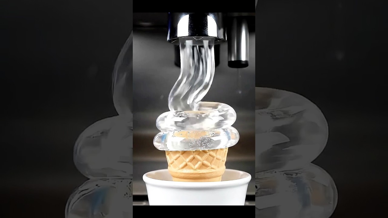 Satisfying clear ice cream cones 🍦😱 #asmr #satisfyingsounds #oddlysatisfying