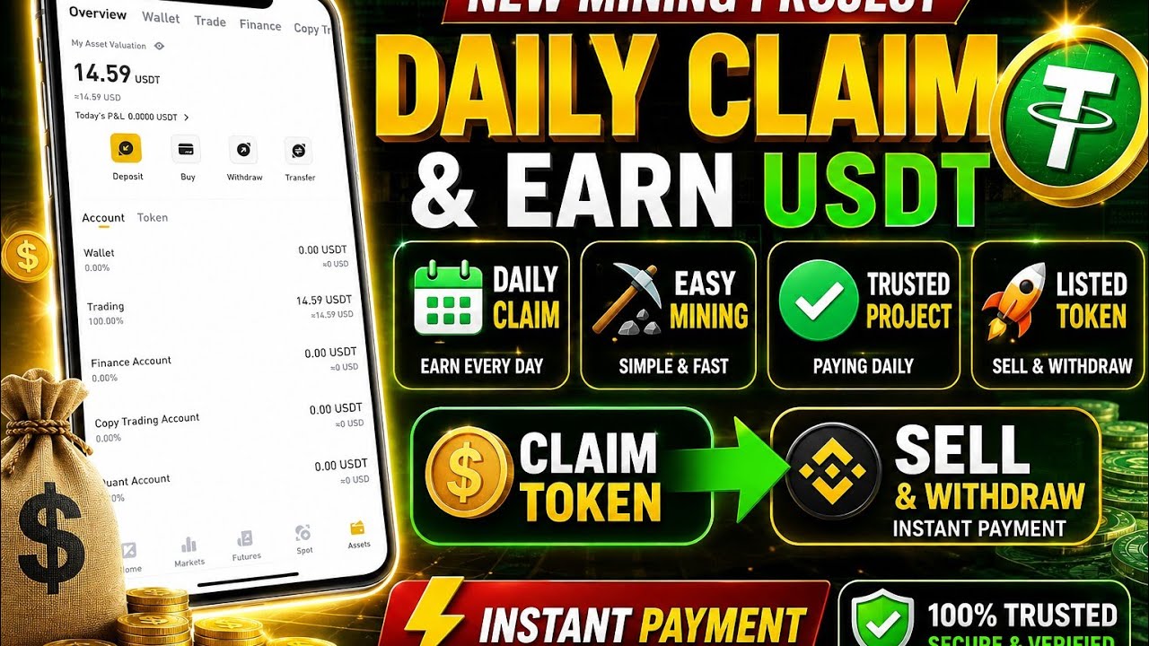 New Crypto Mining Project | Daily Claim + Instant Payment Proof + Token Listing