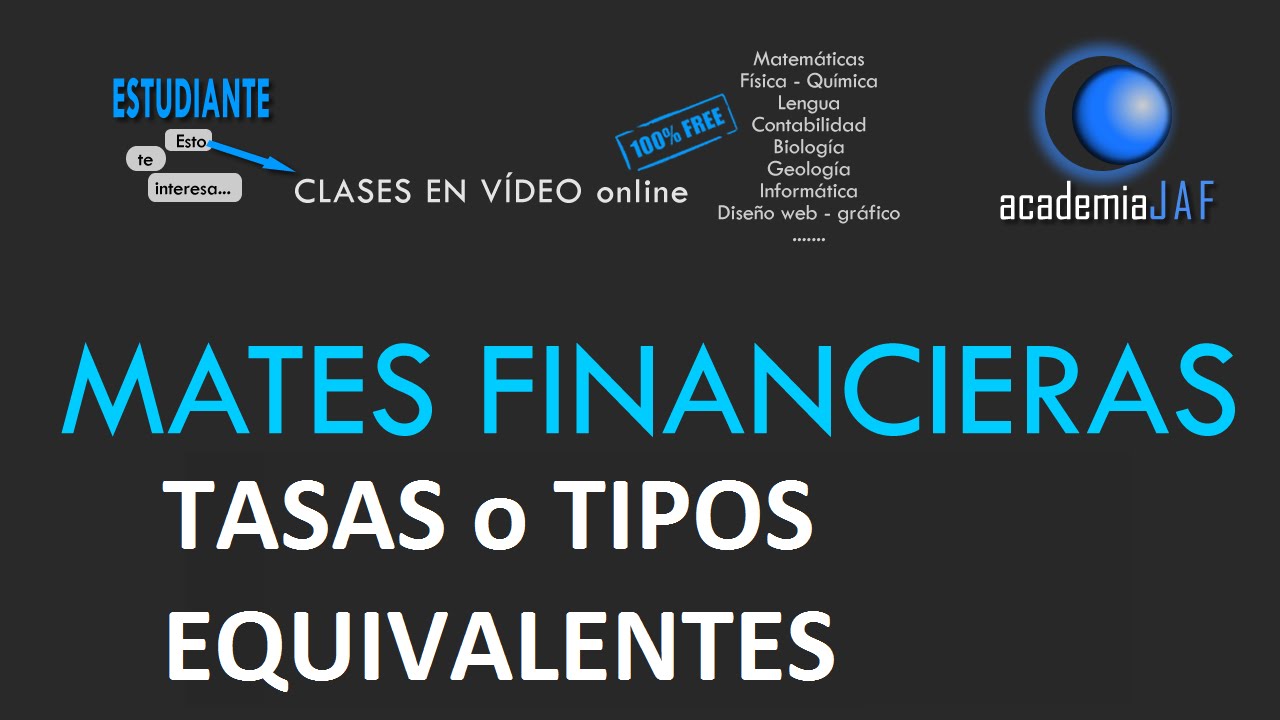 Tantos equivalentes en Capitalización Compuesta. Tasas - tipos interés compuesto - Mates Financieras