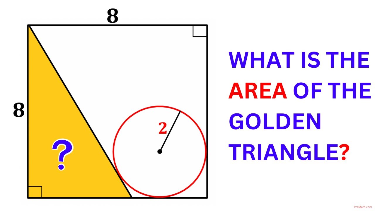 Golden Triangle | Calculate area of the triangle | (Important Math skills explained) | #math #maths
