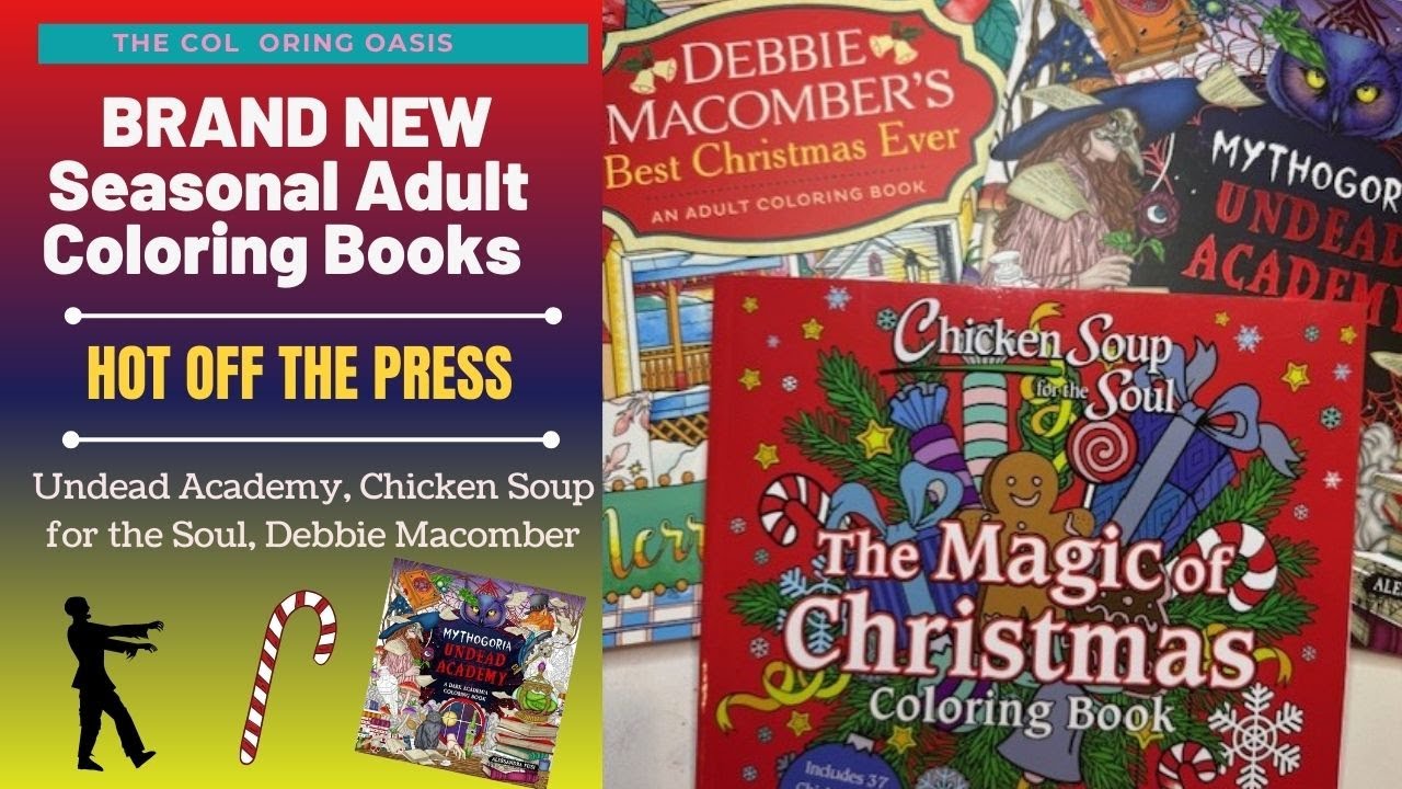 BRAND NEW Adult Coloring Books Just Released | Undead Academy, Debbie Macomber, Magic of Christmas