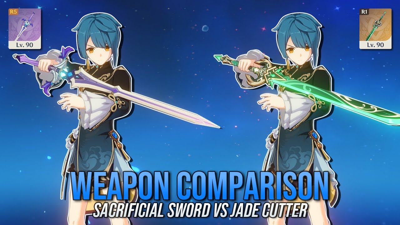 AN UPGRADE? Sacrificial Sword vs Jade Cutter - C6 Xingqiu Comparison | Genshin Impact