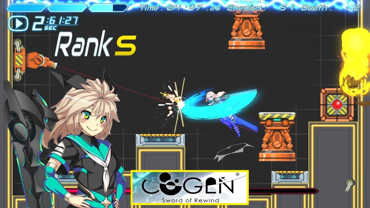 COGEN: Sword of Rewind Trailer & Demo S-Rank / Rewind Time 2D Action Pixel Gunvolt Megaman 大鳥こはくと刻の剣