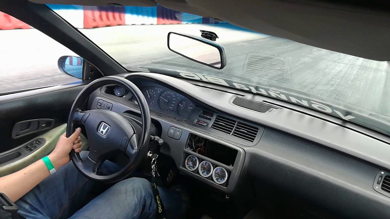 Civic Eg B16 turbo drag race on board