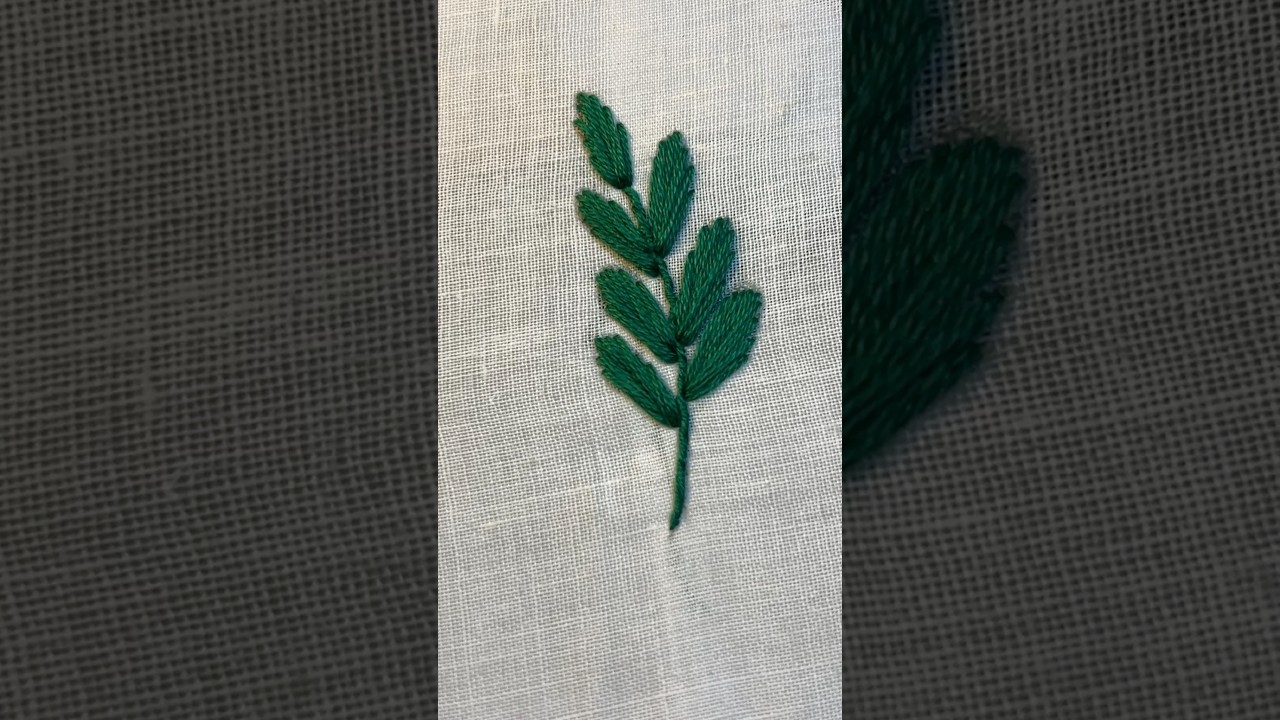 Simple Leaf design 🌿| Hand embroidery 