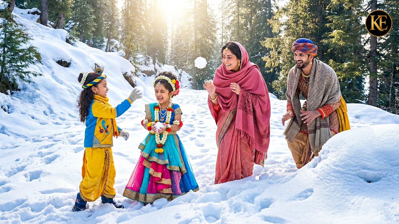 मैया यशोदा संग पहाड़ों पर मस्ती करते दिखे बाल कान्हा और राधा || मैया यशोदा का नंदलाला || YMKN