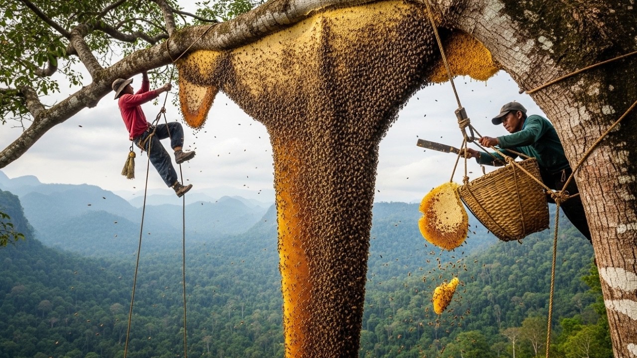 700-Meter Ascent for Giant Wild Honeycombs