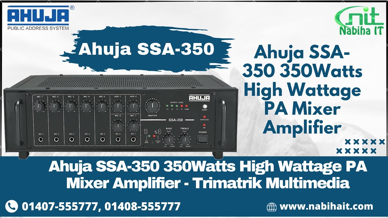 Ahuja SSA-350 350Watts High Wattage PA Mixer Amplifier Cell : 01407-555777 