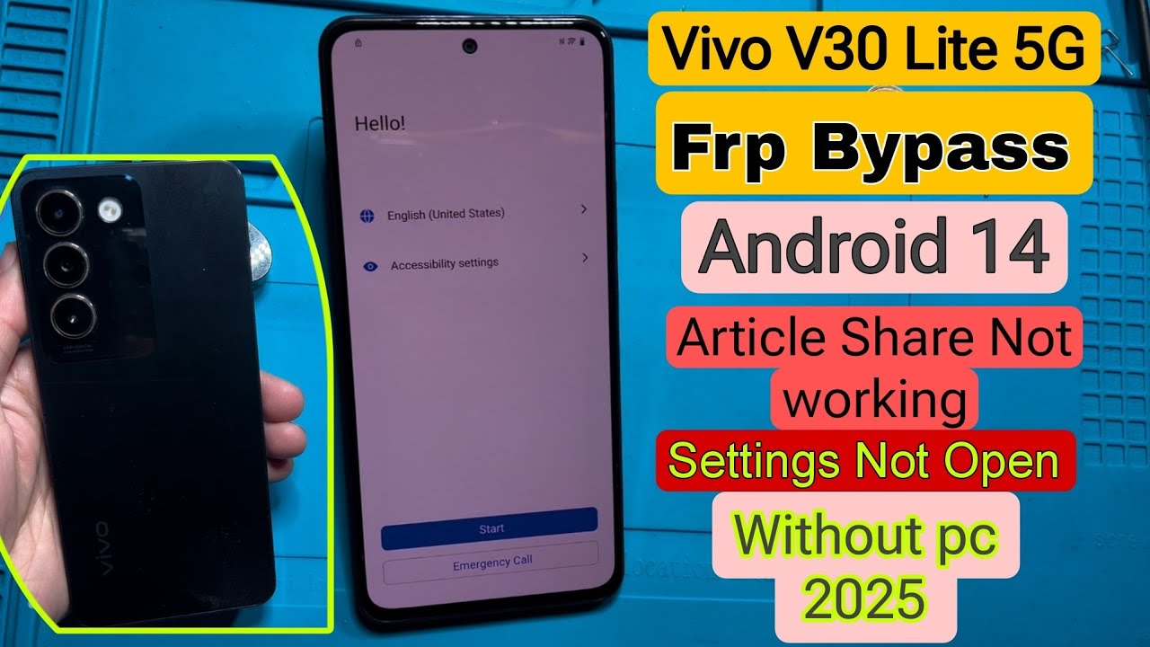 Vivo V30 Lite 5G Frp Bypass Android 14 | Vivo V2327 Frp Article Share Not working Settings not open