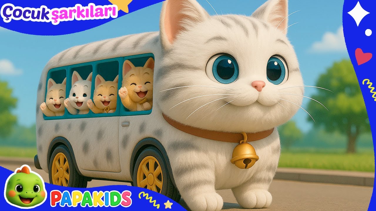 Kedi Otob&uuml;s&uuml;n&uuml;n Tekerlekleri 🐱🚌 | &Ccedil;ocuk Şarkıları & Anaokulu Şarkıları
