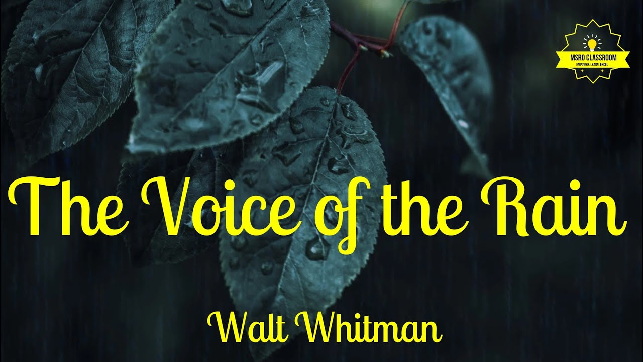 The Voice of the Rain by Walt Whitman|Theme, tone, and conclusion in 'The Voice of the Rain.'