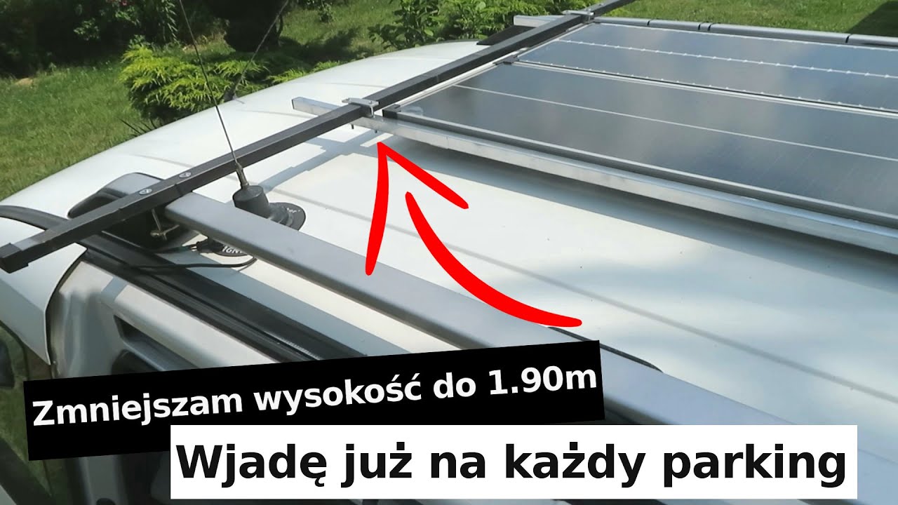 Obniżam wysokość. Kolektory pod relingi. Wjadę na parking 1.90 Vanlive Opel Combo Maxi camper