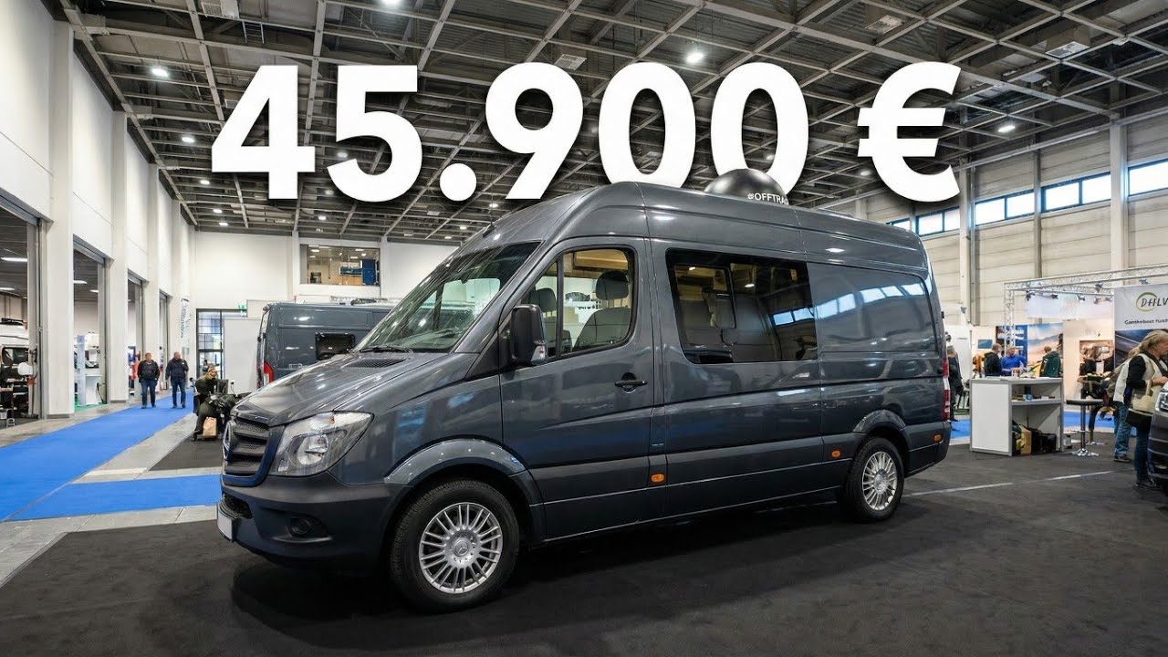 Fabrikneu ausgebaut 45.000 &euro; Mega-Sprinter Wohnmobil Campervan mit riesigem Bett