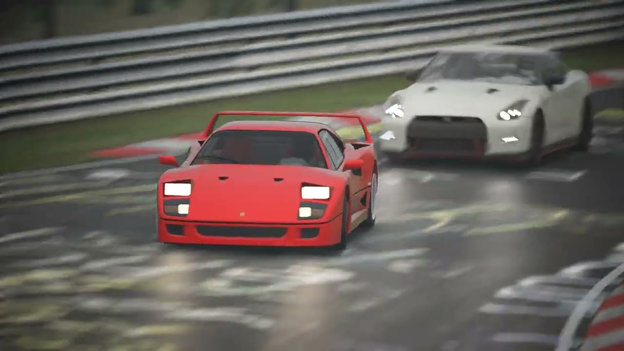 Ferrari F40 vs Nissan GT-R Nismo at Nordschleife Track Day
