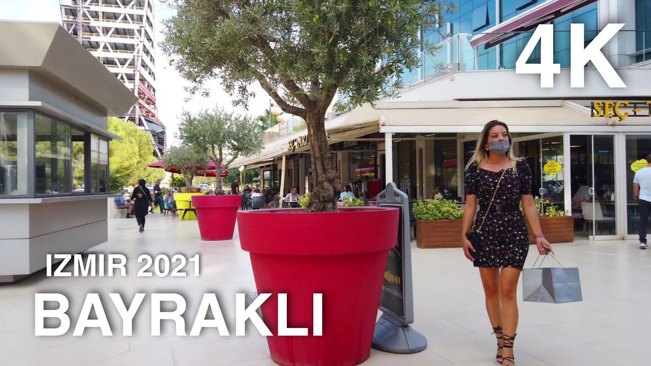 [4K] Izmir BAYRAKLI Walking Tour | Izmir's New Downtown, 14 September | Turkey 2021