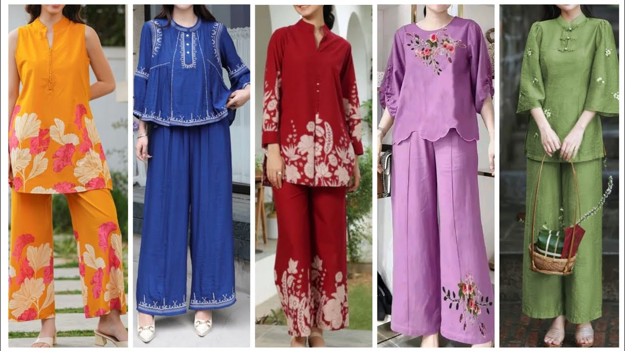 Beautiful Casual Summer Cord Set/Two Piece Palazo With Short Shirt Outfits