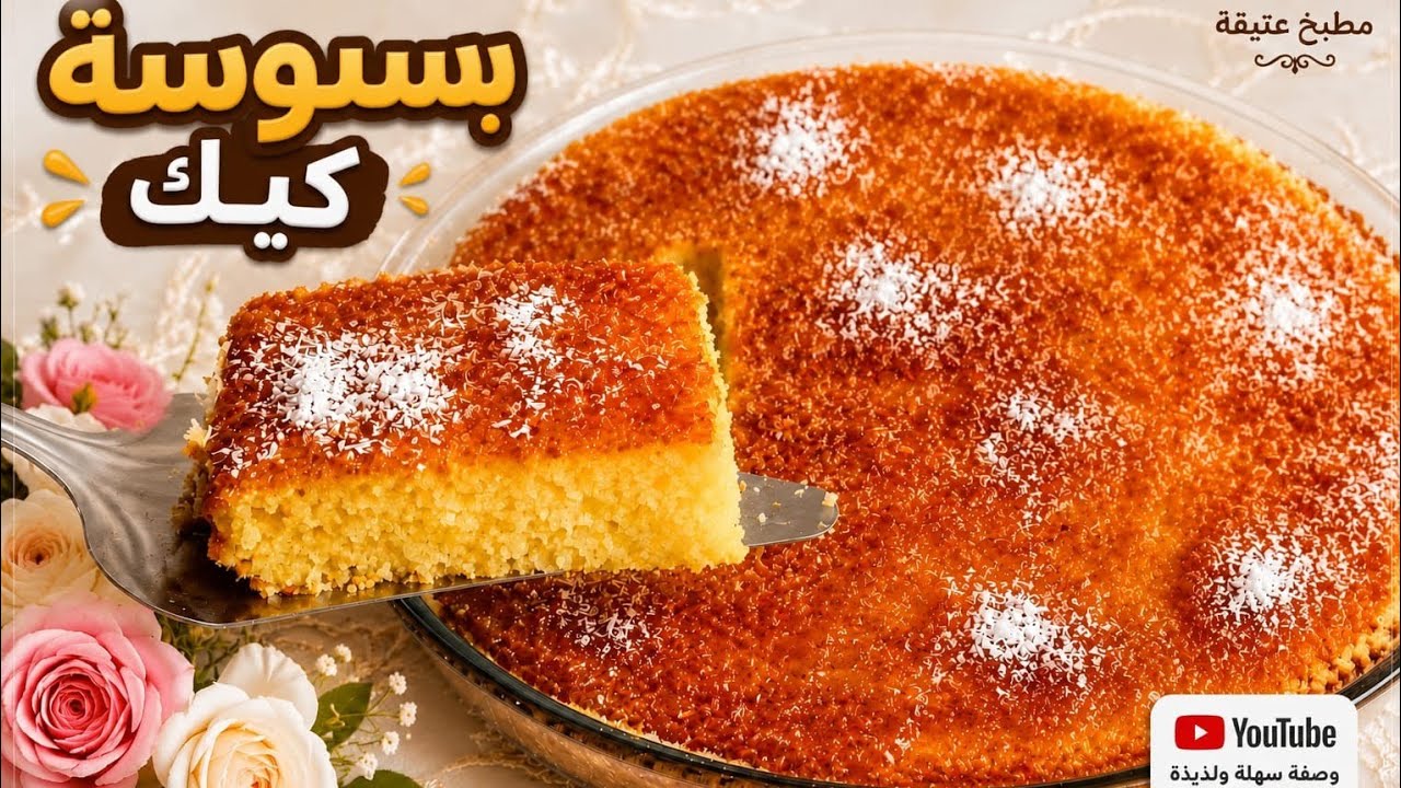 بسبوسه كيك بالبرتقال مزيج رائع هشيشة وكتذوب فالفم ومكوناتها موجودة في كل بيت سهلة وسريعة التحضير 