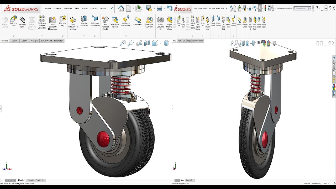 SOLİDWORKS TEKERLEK TAKIMI TASARIMI ( wheel design)