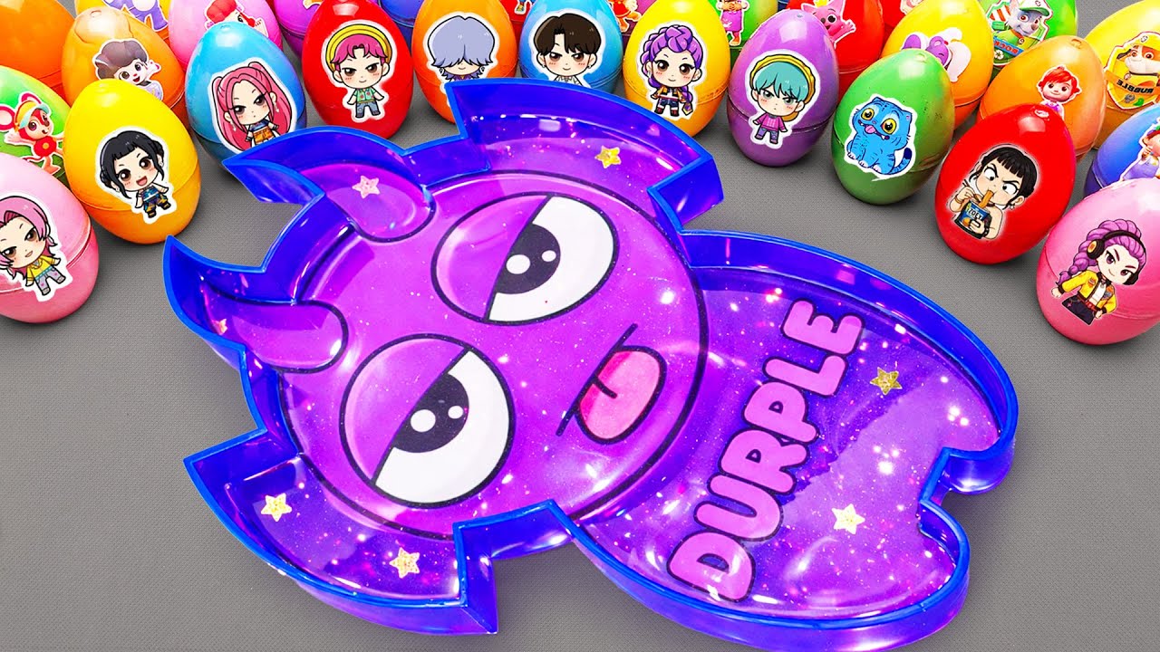 How to make Purple Slime Bathtub by mixing Paw Patrol Clay Eggs | Oddly Satisfying Slime ASMR