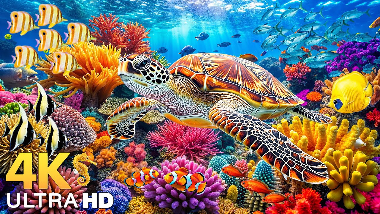 Dive Into the Mesmerizing Underwater Realm🐠Marvel at Sea Animal in The Best 4K ULTRA HD Aquarium .