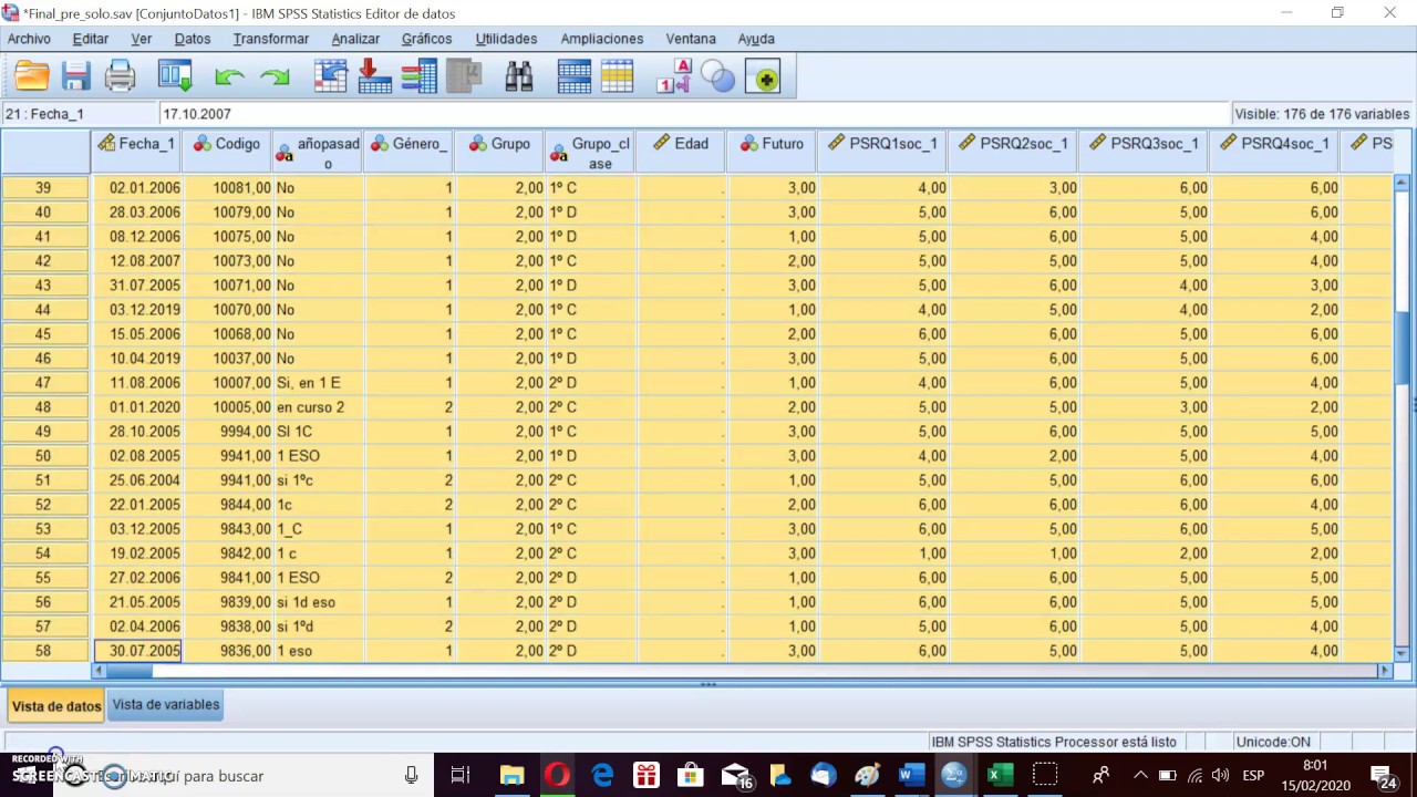 Tutorial Valores perdidos, fiabilidad y dimensiones