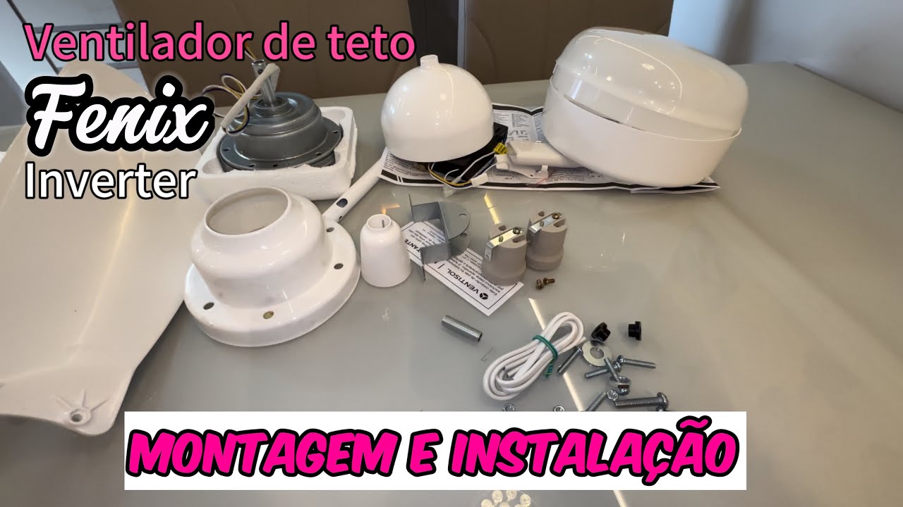 Como montar e instalar ventilador teto Fenix inverter com controle remoto