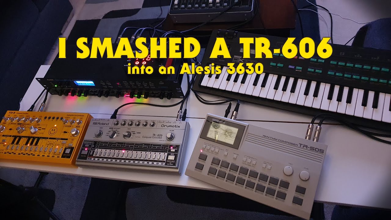 I smashed a Roland TR-606 into an Alesis 3630 and you won't believe what happened next!