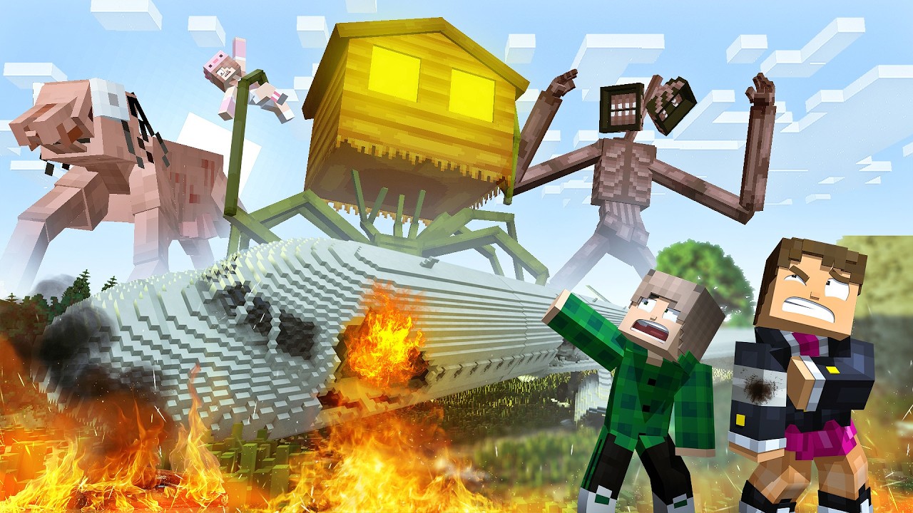 PRESOS em UMA ILHA com TODOS MONSTROS DO TREVOR HENDERSON no MINECRAFT!