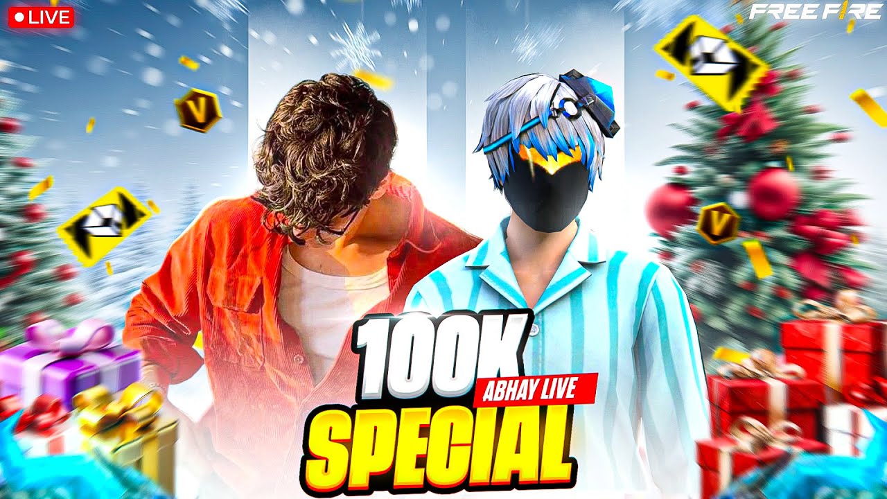 🔴 100K SPECIAL 😱 FREE FIRE LIVE | CUSTOM ROOM + GIVEAWAY 🎁