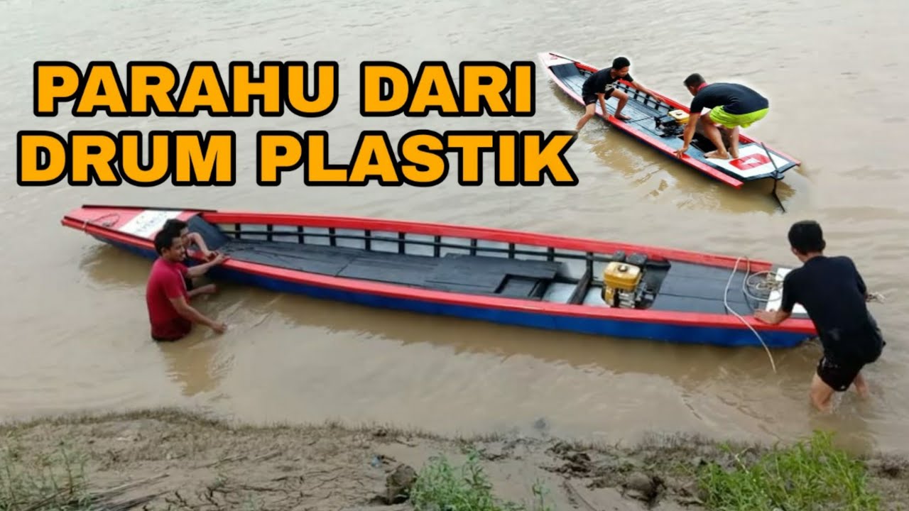 #KEREN ||| PROSES PEMBUATAN PERAHU MESIN DARI DRUM PLASTIK ||| TR Fishing Official