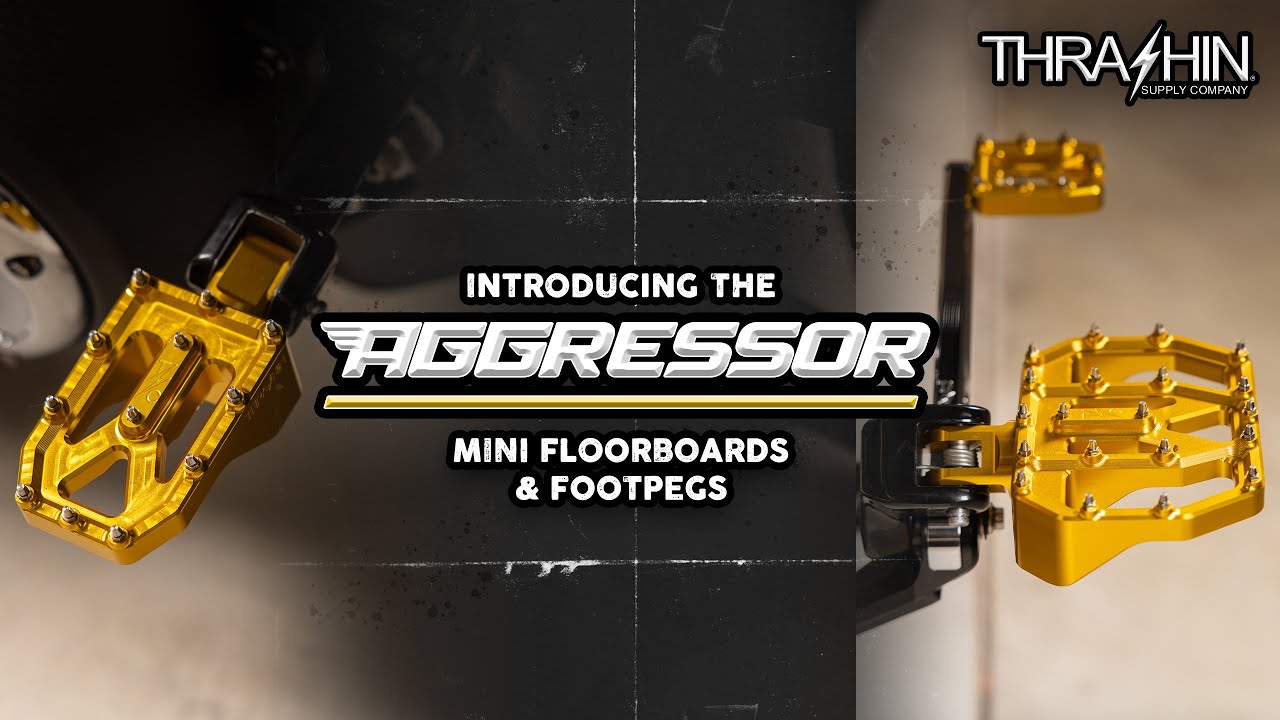 Thrashin Supply® Spiked Aggressor Foot Pegs & Mini Floorboards | Dyna, Sportster, Touring, Softails