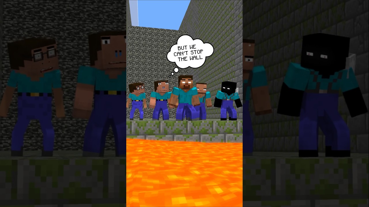 HELP Herobrine And His Friends Pass Thru Lava And Bedrock Wall #friendship #shorts #trending #anime