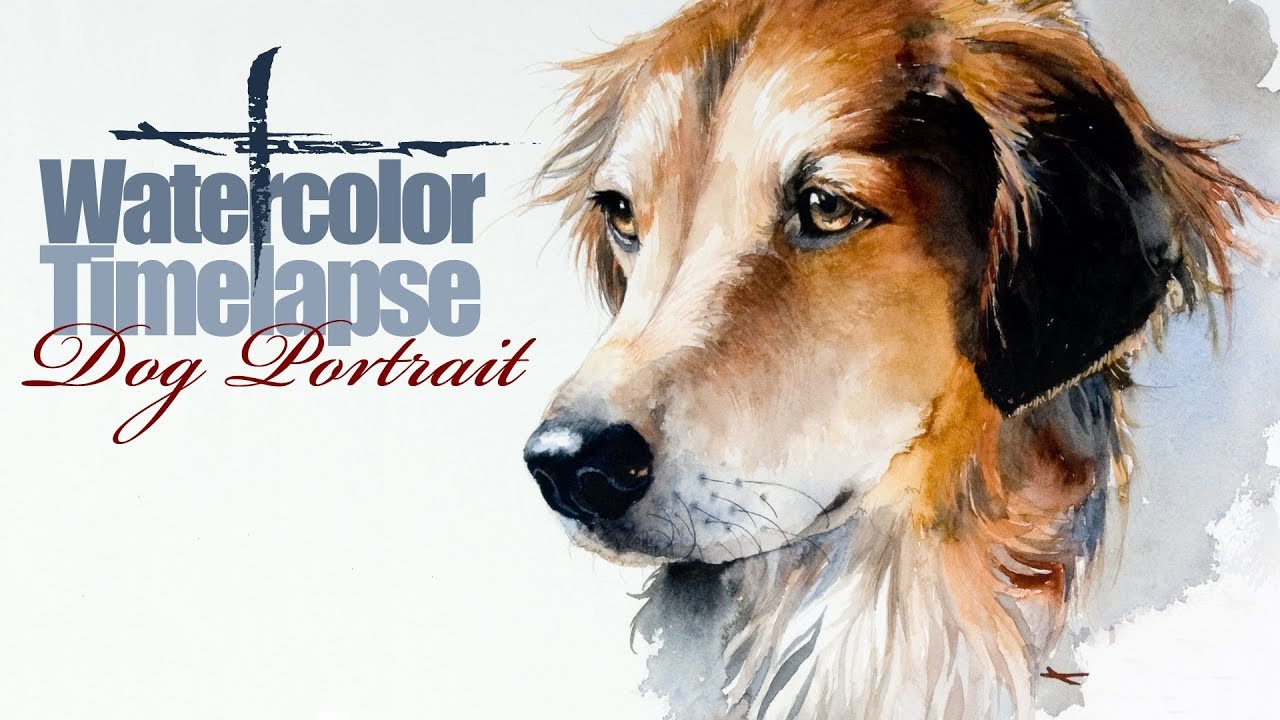 Watercolor [Speed painting - Timelapse]  Dog Portrait