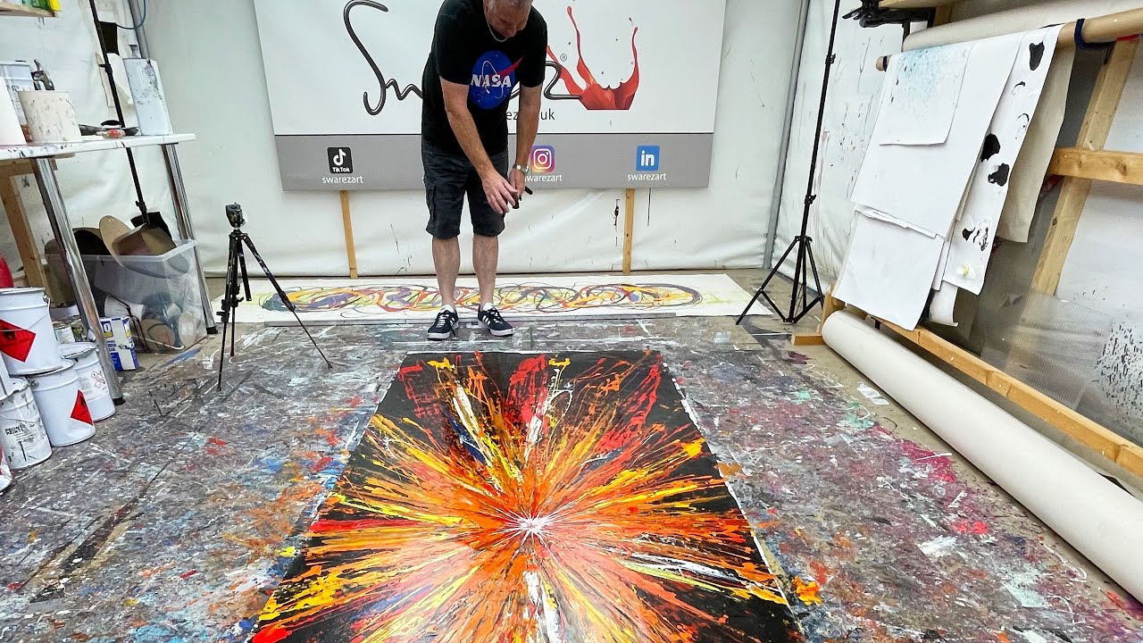 GIANT exploding artwork - created LIVE on air!!