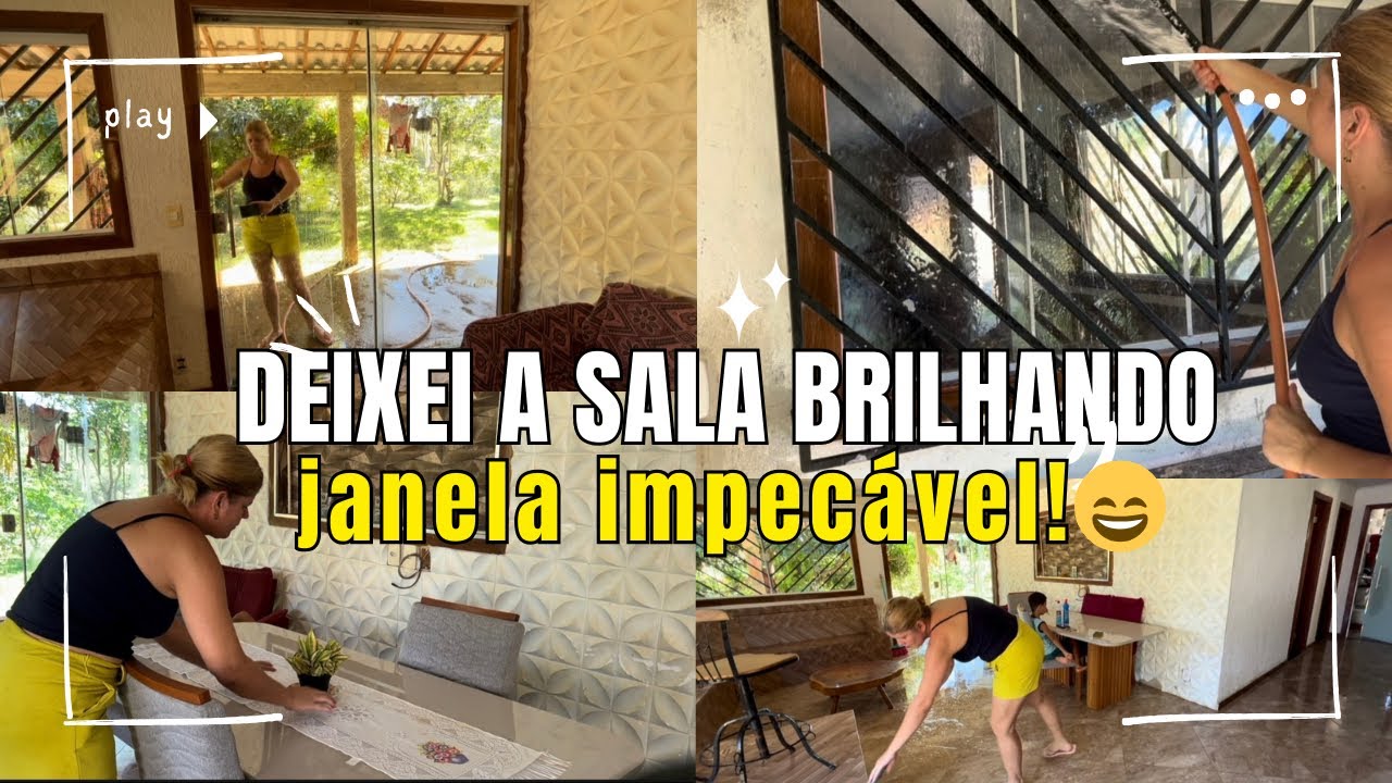 Limpeza Completa na Sala + Janela Impecável 😍🪟
