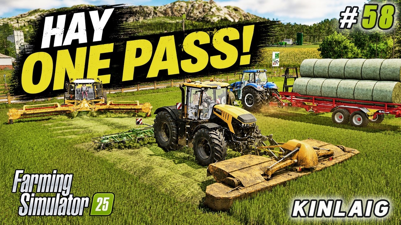 САМЫЙ БЫСТРЫЙ СПОСОБ ЗАГОТОВИТЬ СЕНО! | Farming Simulator 25 | Ферма Kinlaig | Таймлапс #58