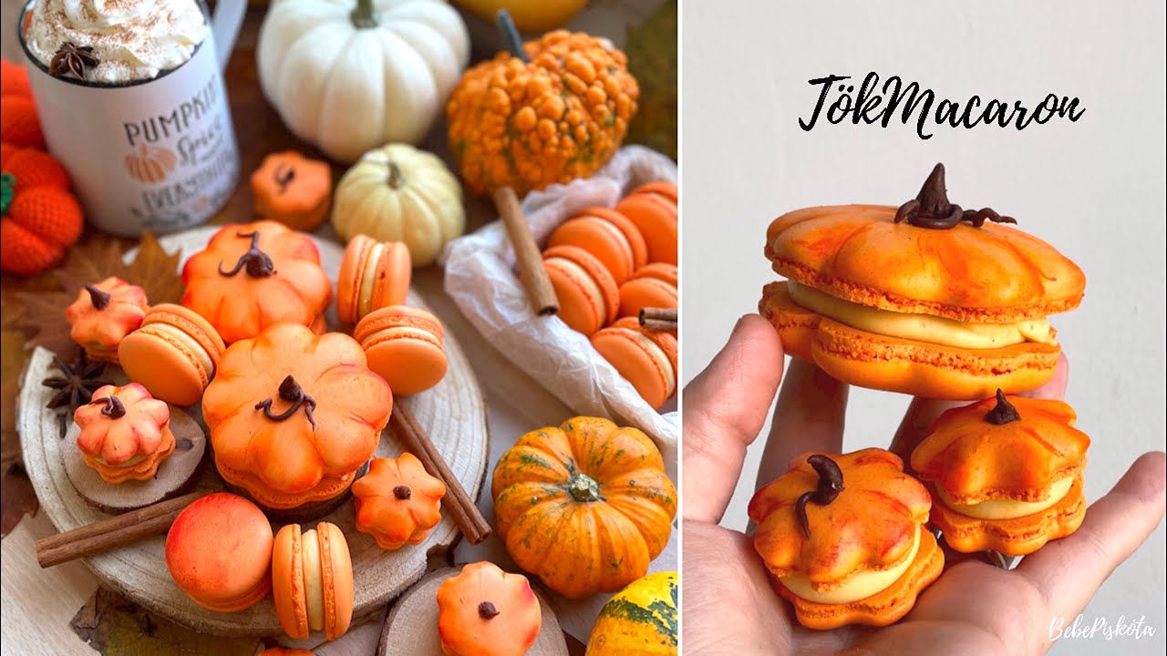 SÜTŐTÖKÖS 🎃 Macaron 🍁🔥 - Pumpkin Spice Macarons - BebePiskóta
