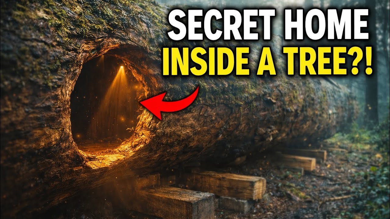 Living Inside a Tree Trunk?! 🌲/Living Inside a Fallen Tree 🌲😱
