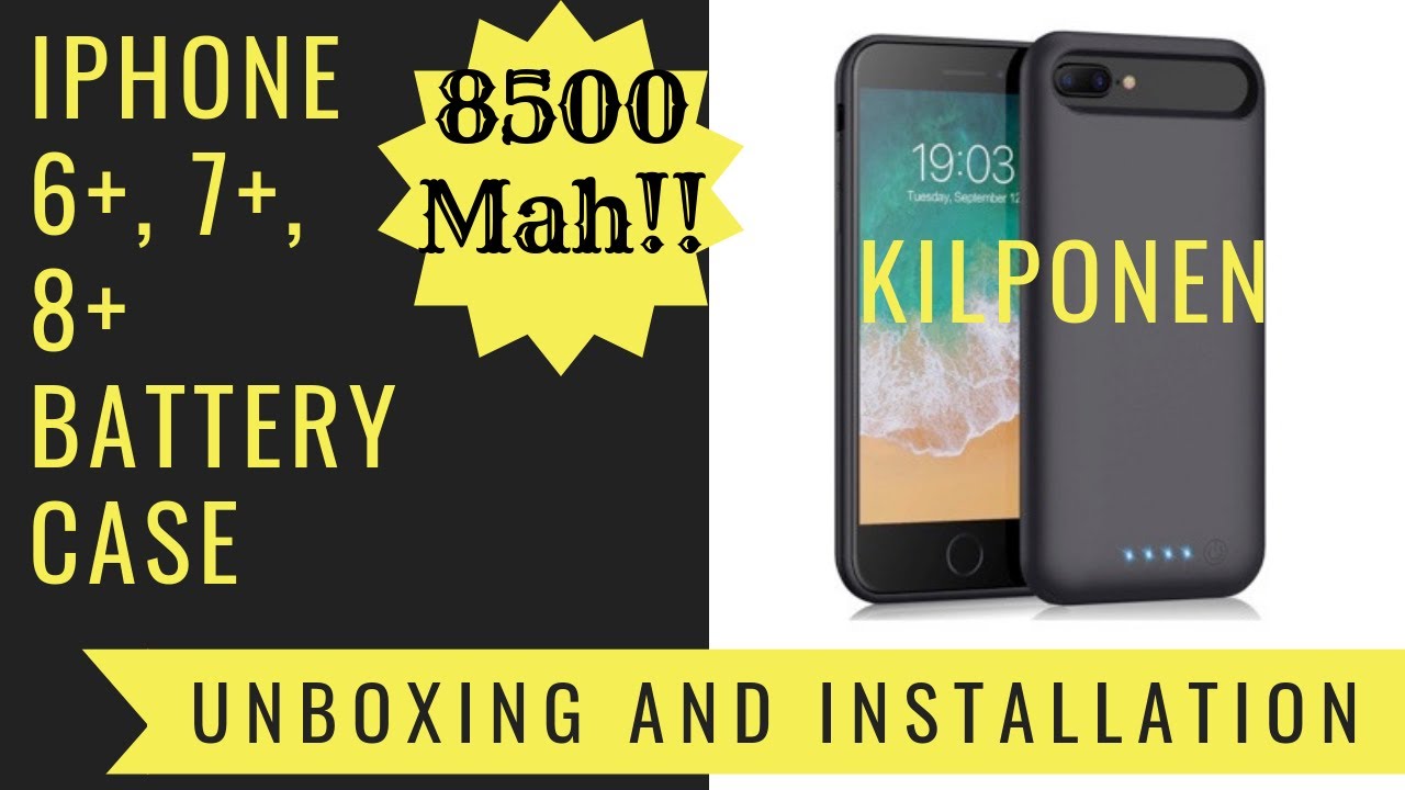 Kilponen 8500 mAh Battery Charging Case for iPhone 6+, 7+, 8+, power bank