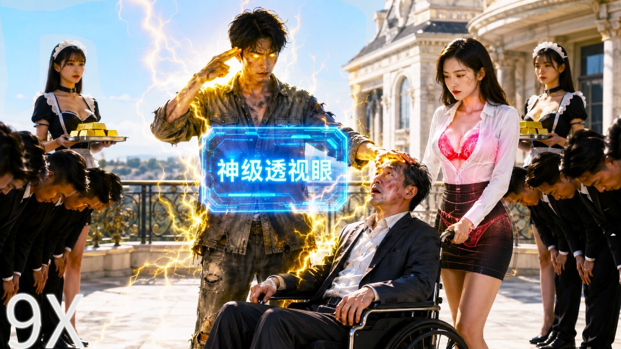 清洁工被女友嫌穷暴打一顿赶出家门，随手拉起倒地的老头竟意外觉醒神级透视系统，一眼找出首富老头病因娶走白富美孙女，人生直接开挂逆袭！