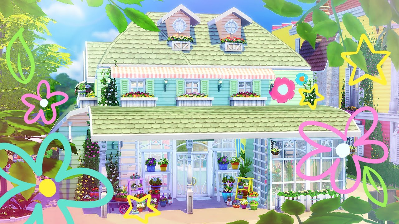 The Sims 4 Building // Colourful Flower Shop
