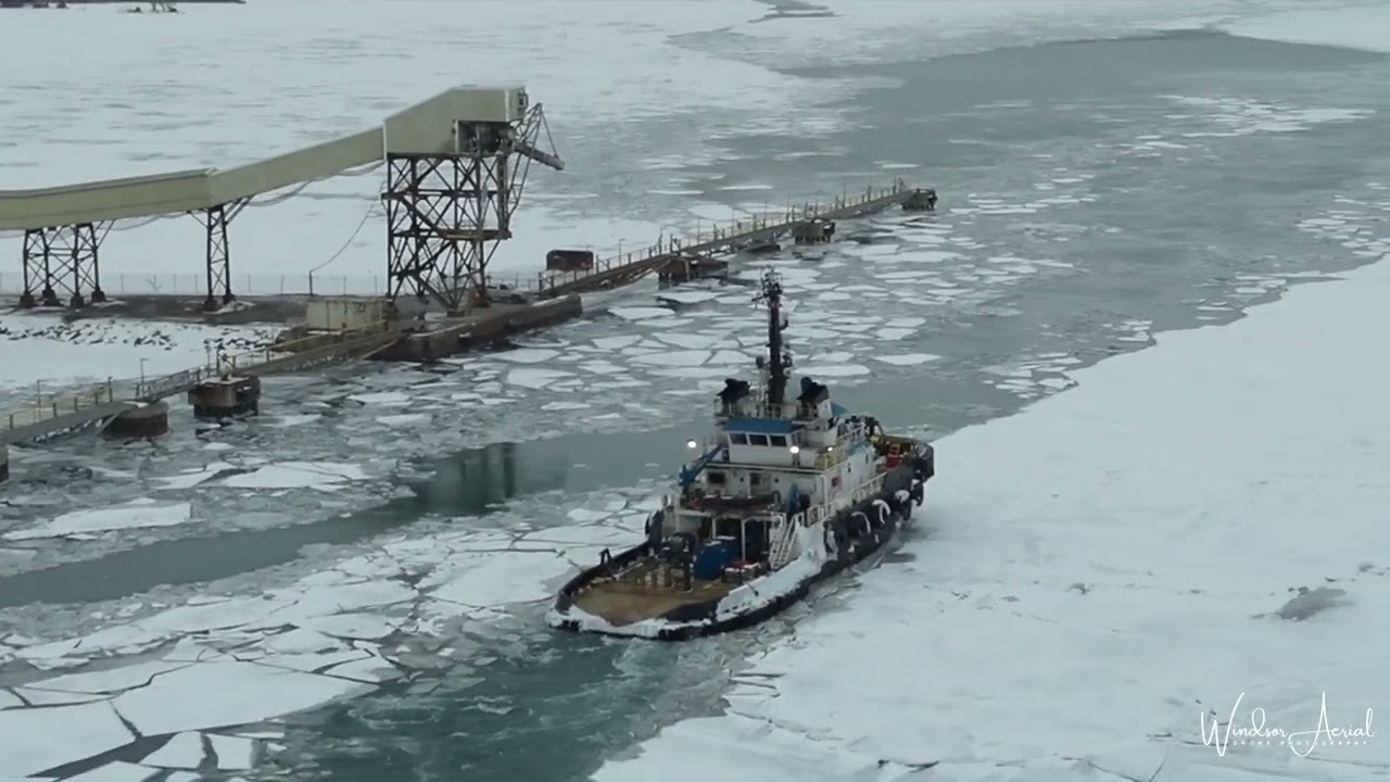 CSL GROUP FRONTENAC FINAL LOAD OF THE SEASON CANADA STEAMSHIP LINES AT WINDSOR SALT MINE WITH MCKEIL