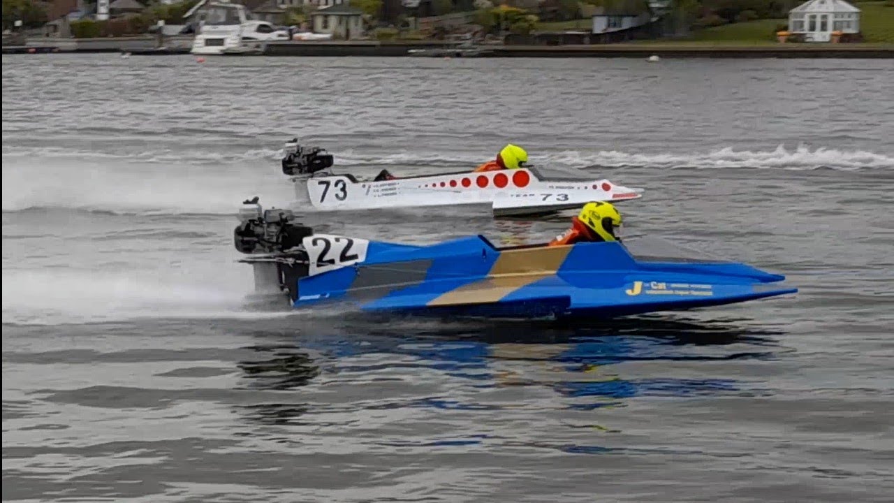 Powerboat racing oulton broad Hydroplanes heat 2 Jetty start and crash