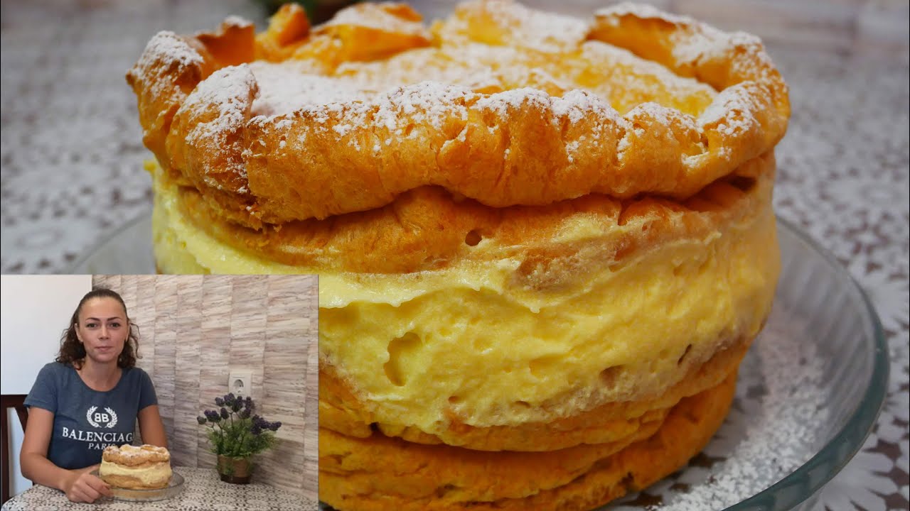 Торт КАРПАТКА.  ЗАВАРНОЙ ТОРТ.  Рецепт заварного теста.  ЗАМЕНА ЭКЛЕРАМ!!!