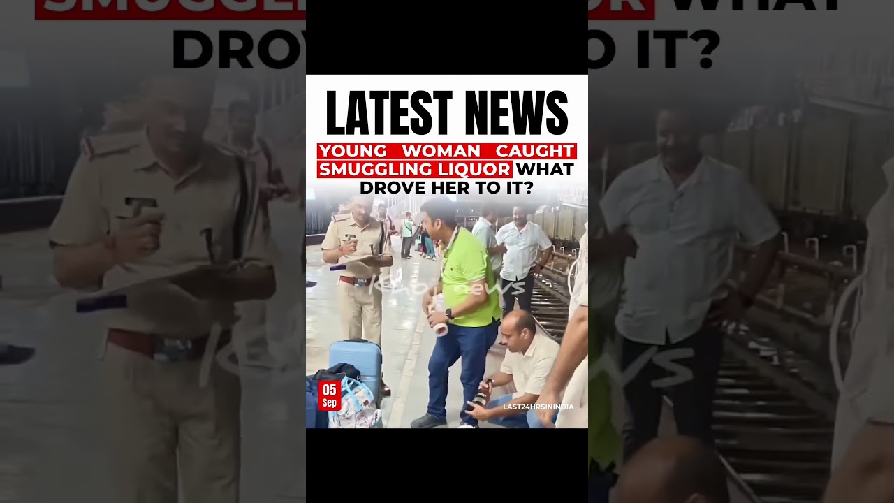🚨Young Woman Caught Smuggling Liquor at Railway Station  #viral #news