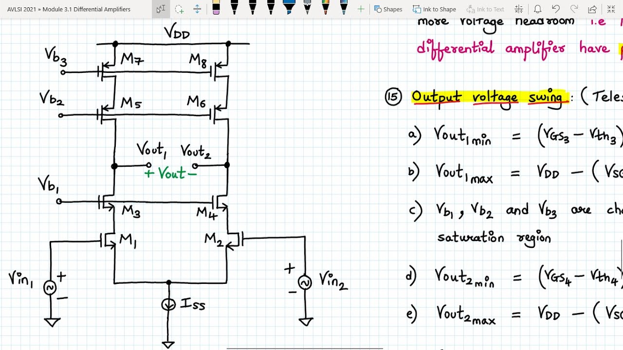 Analog VLSI Design Lecture 34.2: Telescopic Cascode Differential amplifier